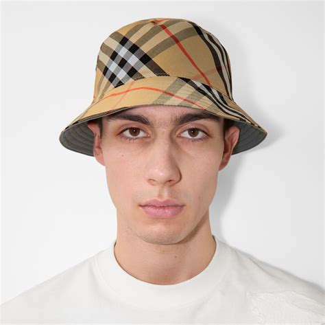 Burberry Men's Reversible Check Bucket Hat 